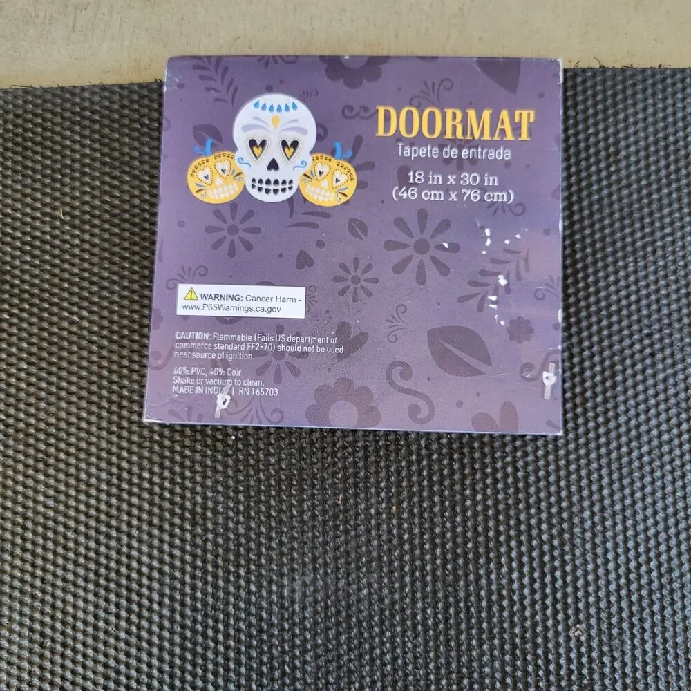 Halloween Welcome To Our Haunted House Outdoor Coir Doormat Mat 18x30 Orange Bla